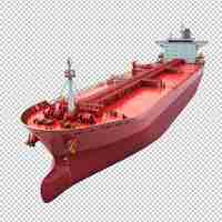 PSD imagen en 3d de un buque de carga roja con 7 bodegas representadas en una orientación recta y aisladas de cualquier fondo v 6 job id 759fdf6f4b044bed922130063c004392