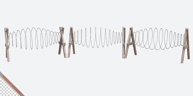 PSD imagen 3d de cerca de alambre de púas