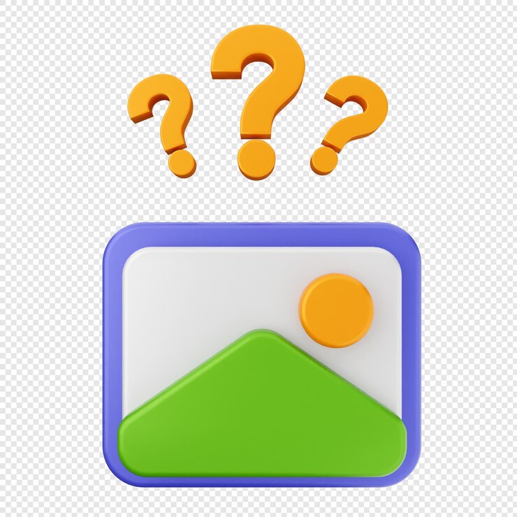 PSD imagen en 3d, foto y signo de interrogación