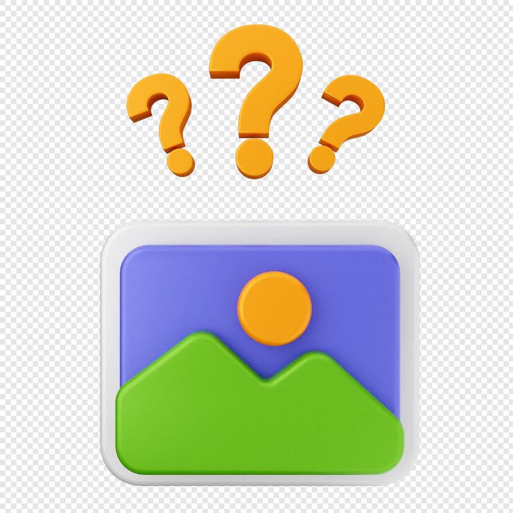 PSD imagen en 3d, foto y signo de interrogación