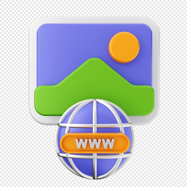 Imagen en 3D de un globo de Internet