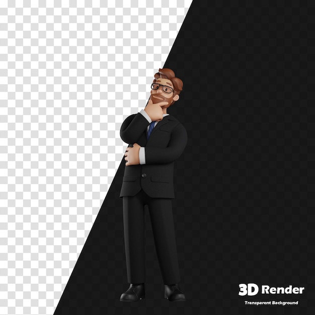 una imagen 3D de un hombre en traje y corbata
