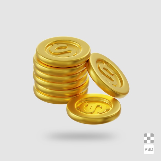 Imagen en 3d de las monedas