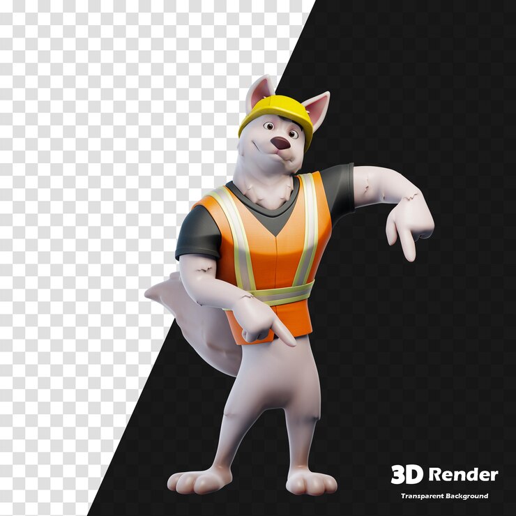 PSD una imagen 3d de un perro y una imagen 3d