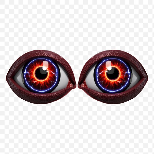 Imagen en 3D de primer plano del Ojo del Monstruo con una mirada intensa y un patrón místico