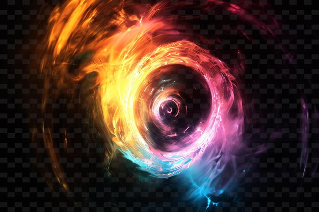 una imagen abstracta colorida de un círculo de fuego y llamas