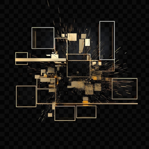 PSD una imagen abstracta negra y dorada de una pantalla de computadora con las palabras 