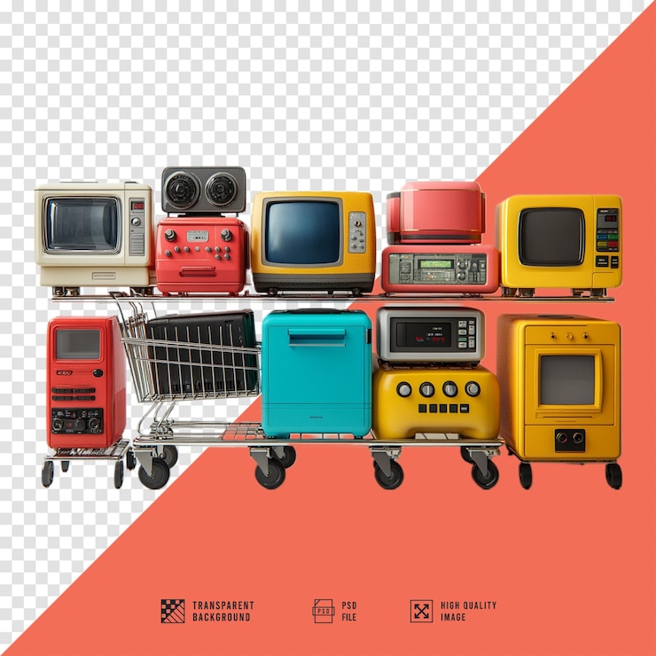 PSD imagen aislada del carrito de compras sin fondo de calidad hd