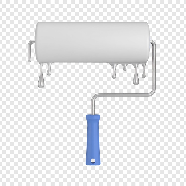 PSD imagen aislada de rodillos de pintura para herramientas de mejora del hogar