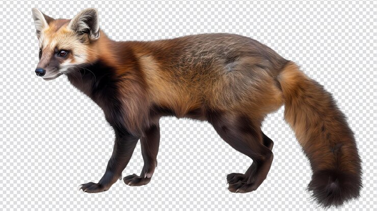 PSD imagen aislada de todo el cuerpo de marten en fondo transparente para proyectos de vida silvestre y naturaleza