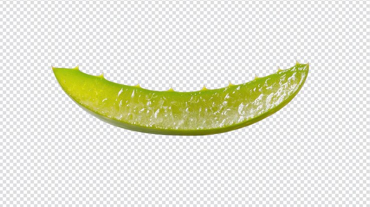 PSD imagen de alta calidad de una hoja de aloe vera recién cortada que muestra su gel para fines de salud y bienestar