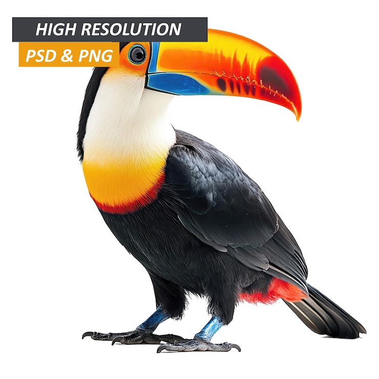 PSD imagen de alta resolución del pájaro tucano