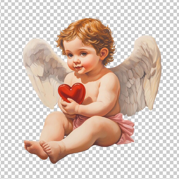 PSD una imagen de un ángel con un corazón en el pecho