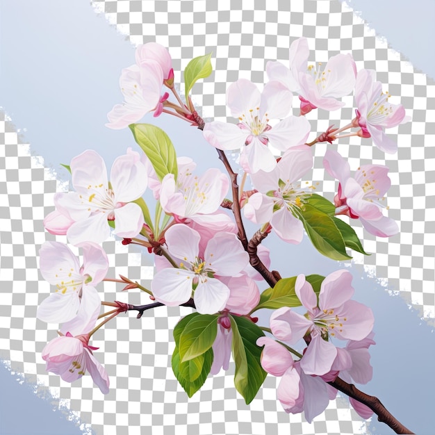 PSD una imagen de un árbol de cereza en flor con las palabras primavera