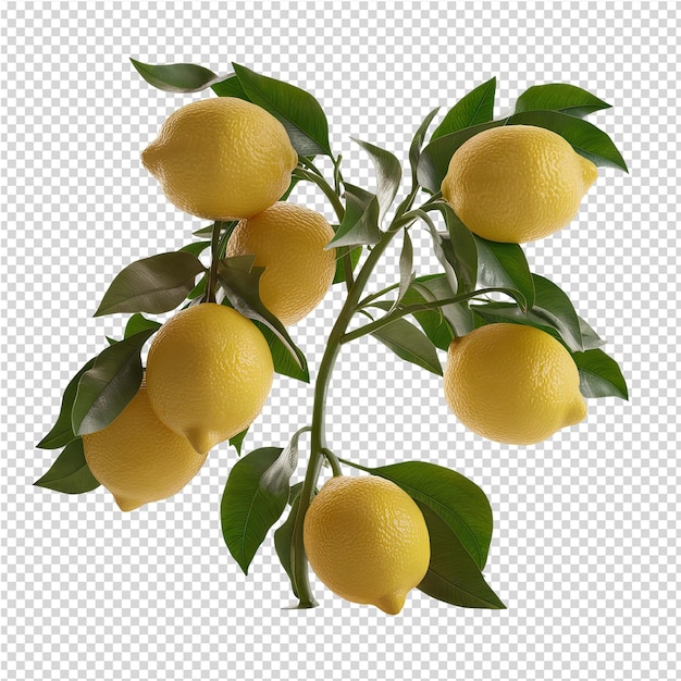 PSD una imagen de un árbol de limón con las palabras limones en él