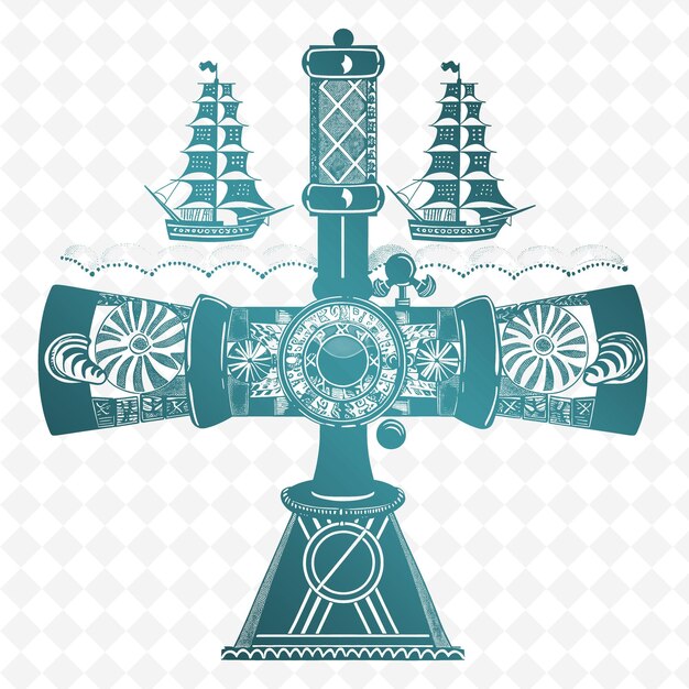 PSD una imagen azul y blanca de un barco y un barco en un fondo de un patrón