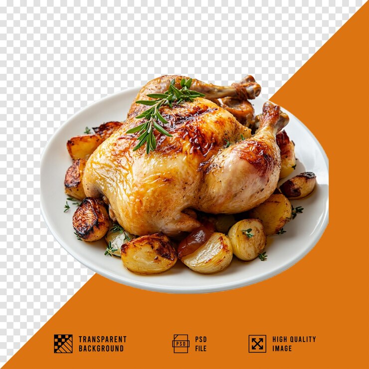 PSD imagen de barbacoa en un plato sin fondo calidad hd