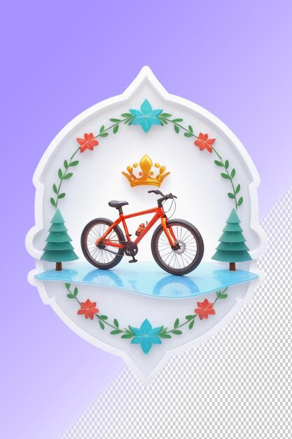PSD una imagen de una bicicleta que tiene una corona en ella