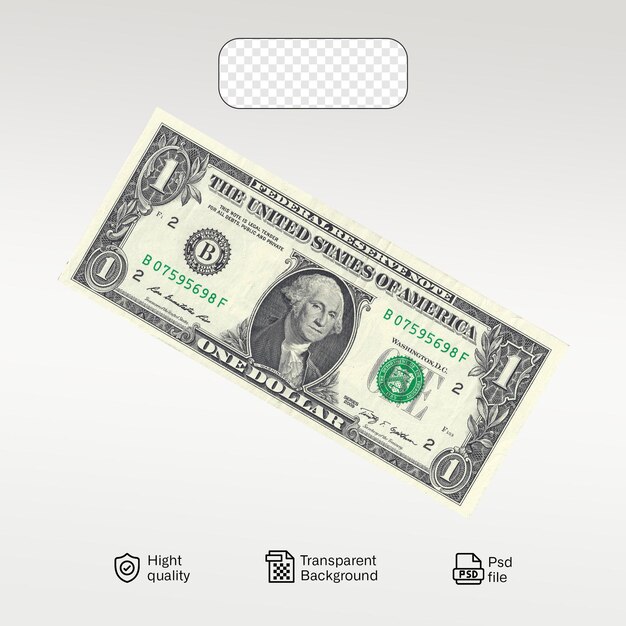 una imagen de un billete de un dólar que dice los Estados Unidos de América en él