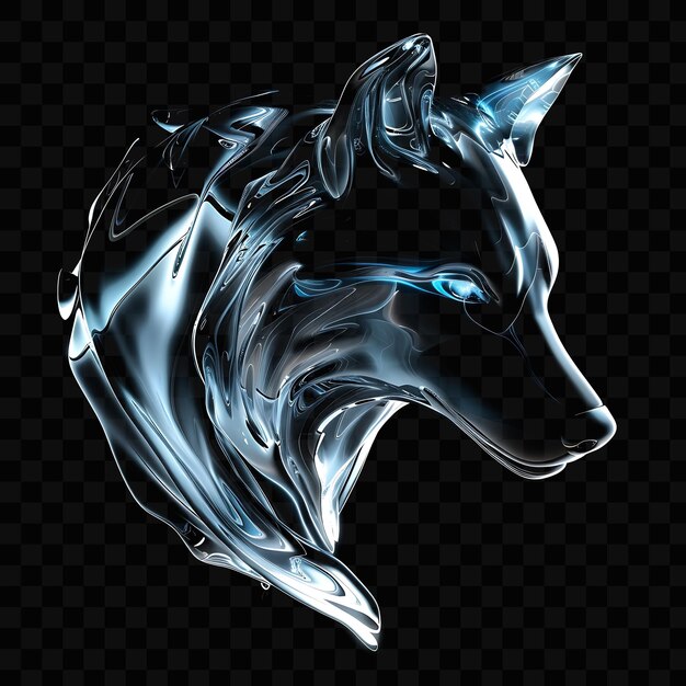 PSD una imagen en blanco y negro de un lobo con ojos azules