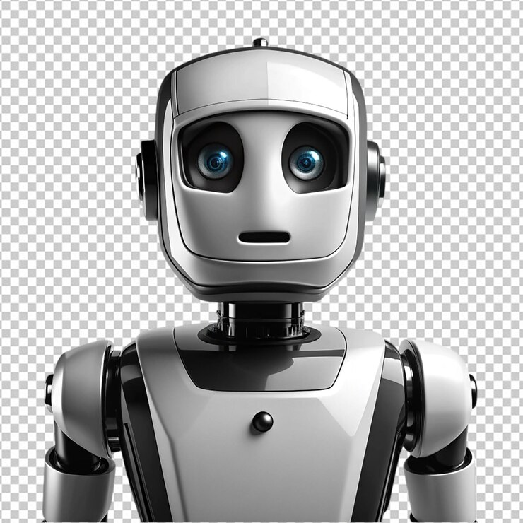 PSD una imagen en blanco y negro de un robot con un png negro