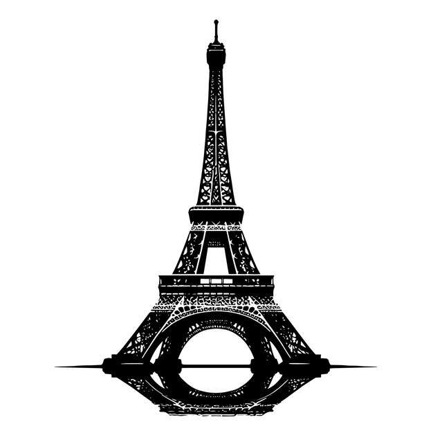 PSD una imagen en blanco y negro de una torre con las palabras torre eiffel en ella