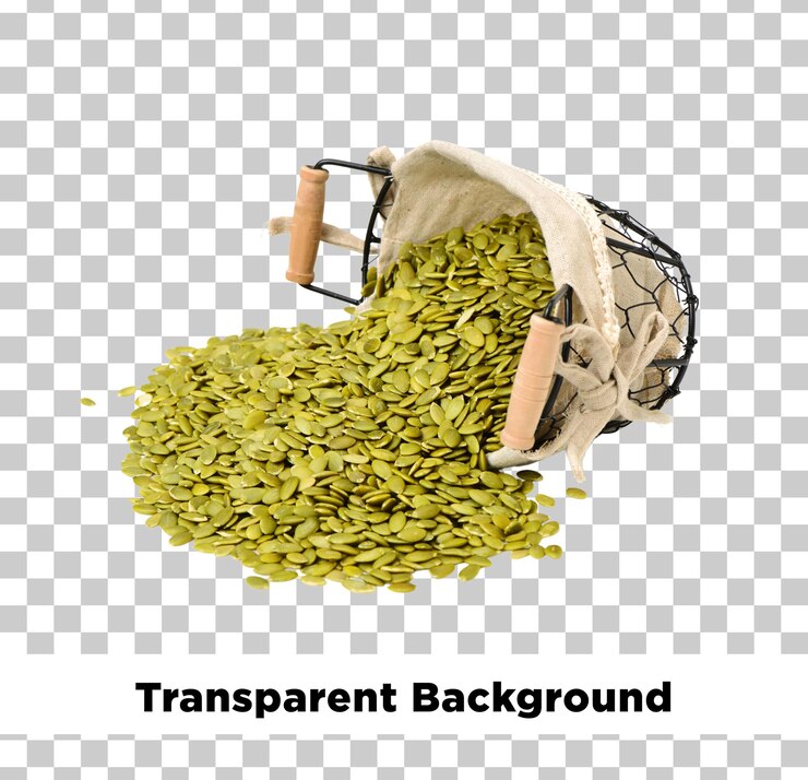 PSD una imagen de una bolsa de semillas de calabaza de fondo transparente