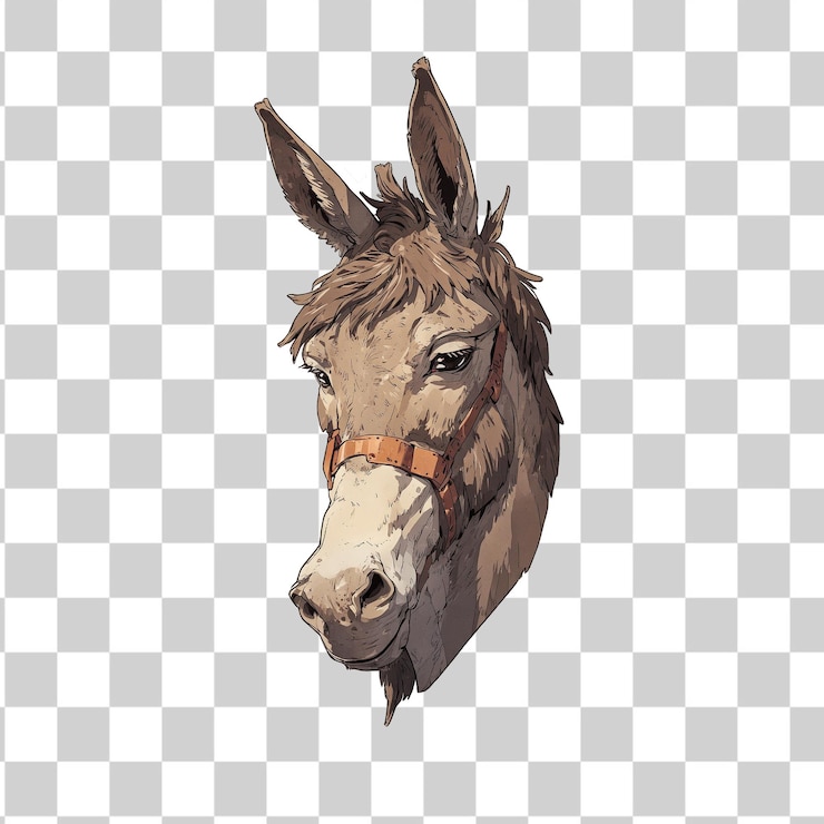 PSD una imagen de un burro con una cara en él