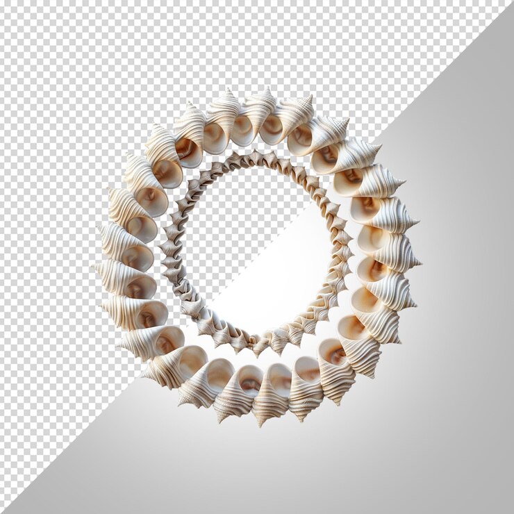 PSD una imagen de un caparazón con un fondo blanco y una imagen de una concha de mar