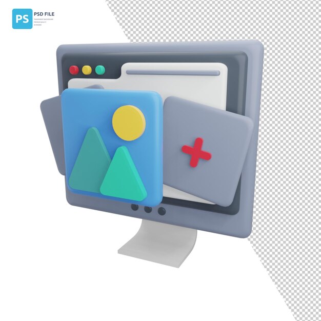 Imagen de carrusel en activos de diseño de ilustración 3D