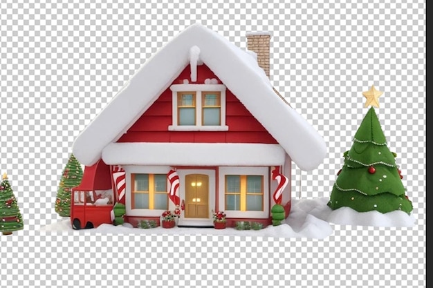 PSD imagen de una casa de navidad en 3d