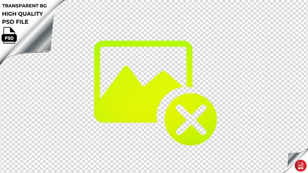 PSD imagen cercana icono vectorial psd verde fluorescente transparente