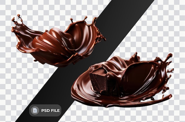 PSD una imagen de un chocolate cubierto de chocolate con un fondo blanco y negro