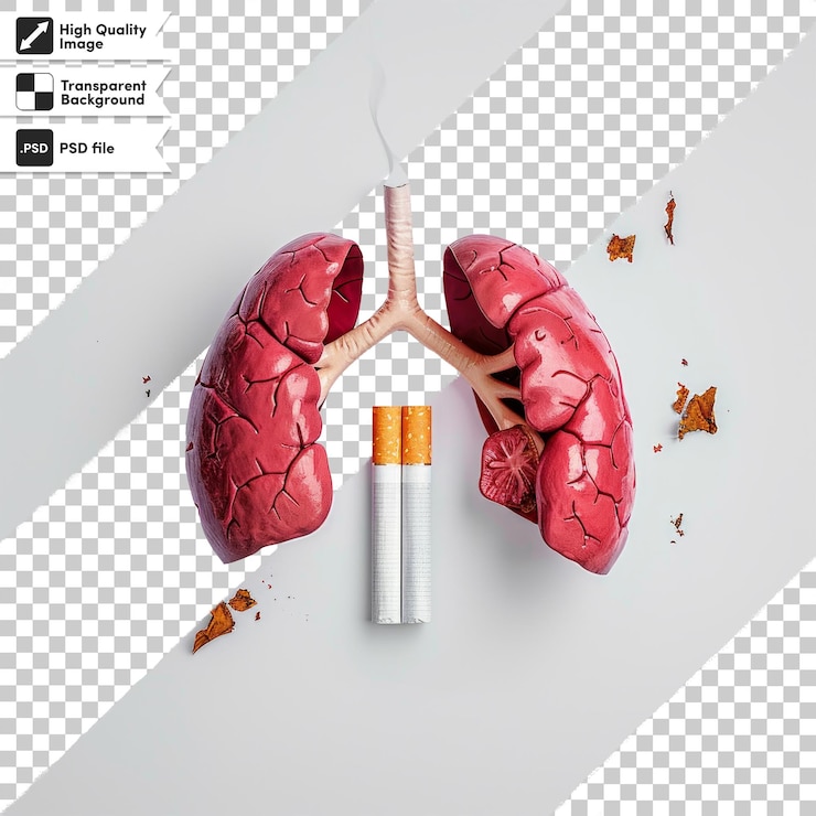 PSD una imagen de un cigarrillo en forma de corazón con un cigarrilo en él