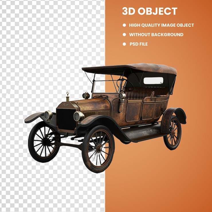 PSD una imagen de un coche con las palabras 3d impresas en él