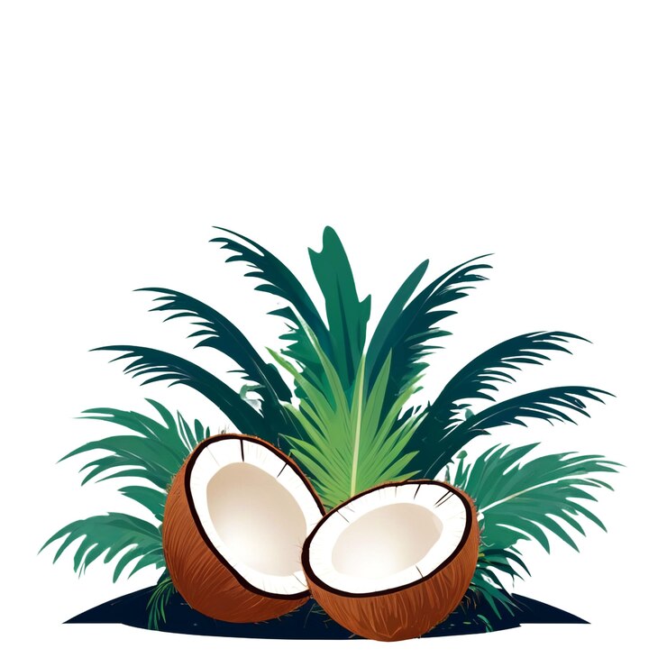 PSD una imagen de un coco con una imagen de una coco en él