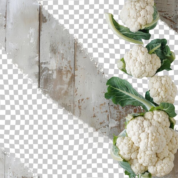 una imagen de coliflor y coliflor en una cuadrícula