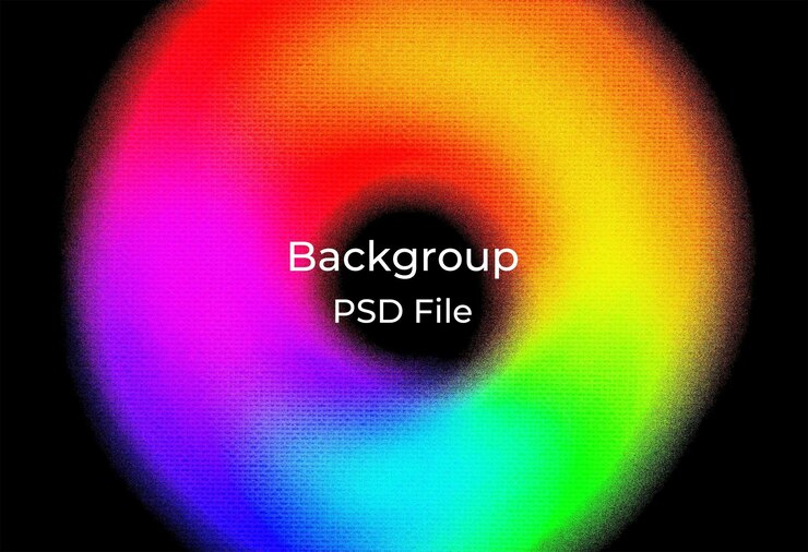 PSD una imagen colorida de un fondo de color arco iris con las palabras retroiluminadas en la parte inferior
