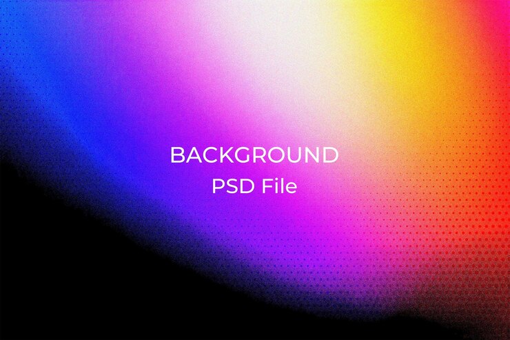 PSD una imagen colorida de un fondo púrpura y amarillo con las palabras retroiluminadas en él