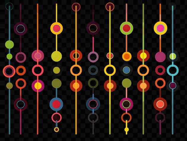 Una imagen colorida de un montón de círculos y un fondo negro