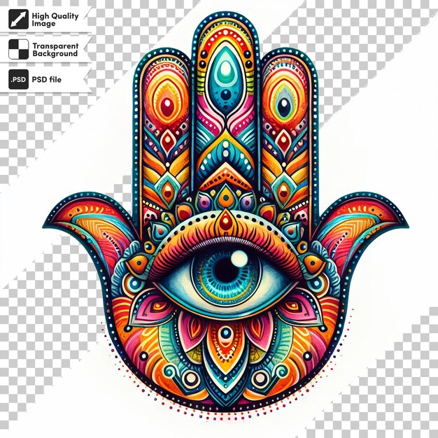 PSD una imagen colorida de un ojo humano con un diseño colorido