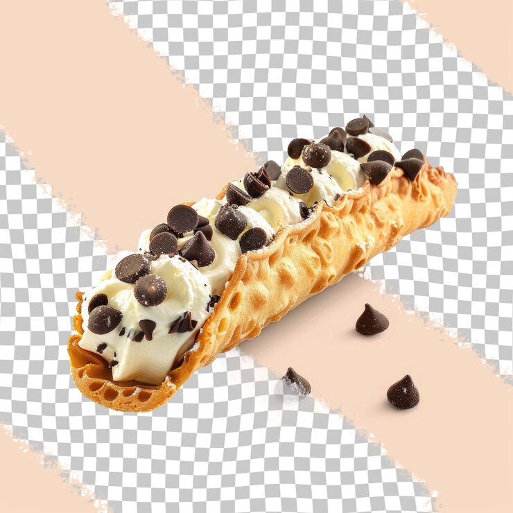 PSD una imagen de un cono de helado con fichas de chocolate y una imagen de una cono de hielo