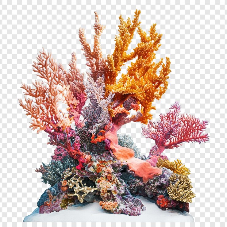 PSD una imagen de un coral con un coral amarillo y rojo