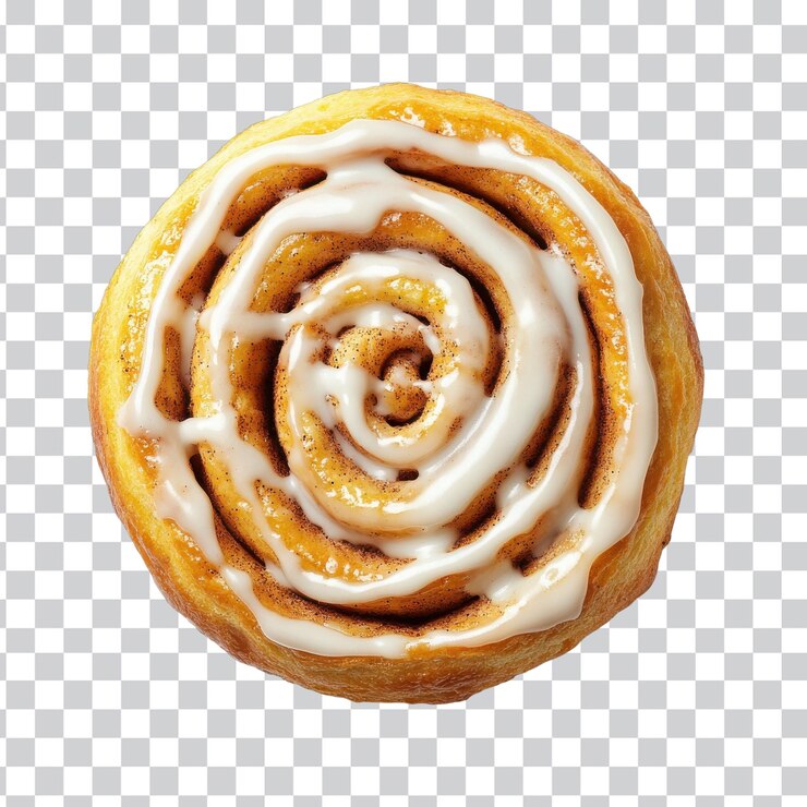 PSD imagen de un delicioso rollo de canela sobre un fondo transparente