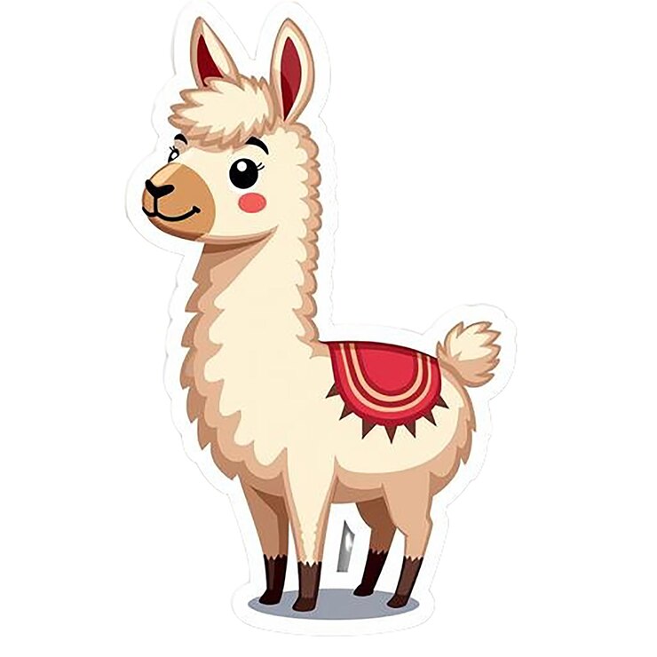 PSD una imagen de dibujos animados de una llama con una bufanda roja y una campana