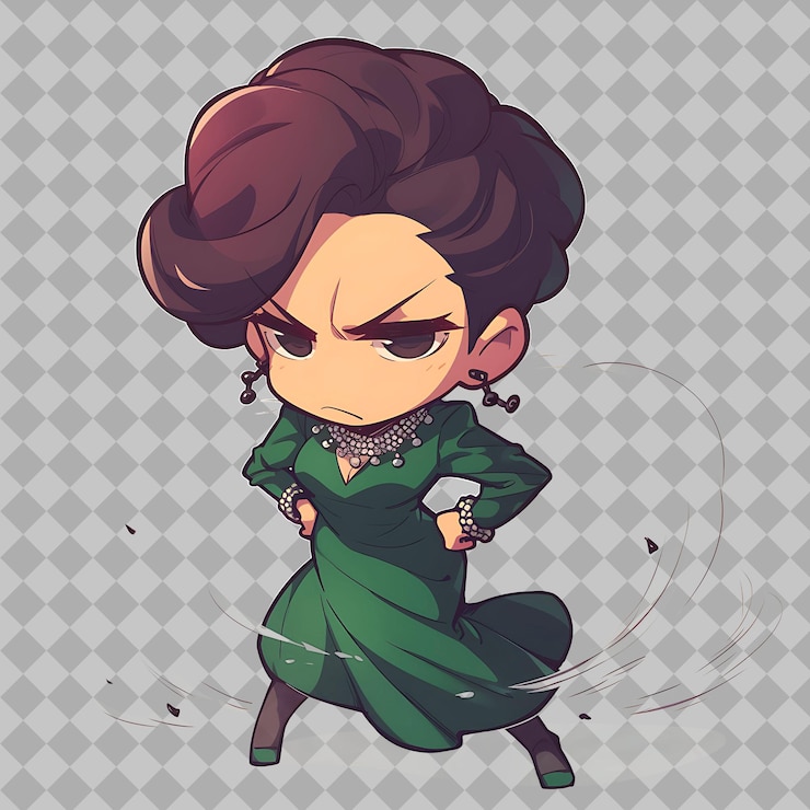 PSD una imagen de dibujos animados de una mujer corriendo frente a un fondo desagradable