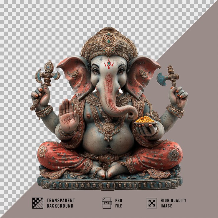PSD imagen del dios ganesha con fondo transparente calidad hd