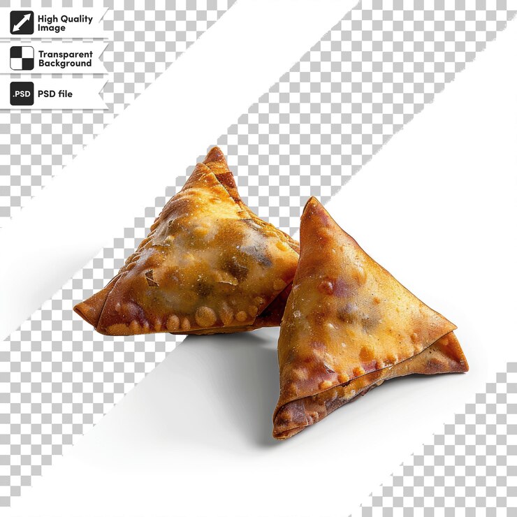 PSD una imagen de dos pequeñas piezas de comida con las palabras gourmet en la parte inferior