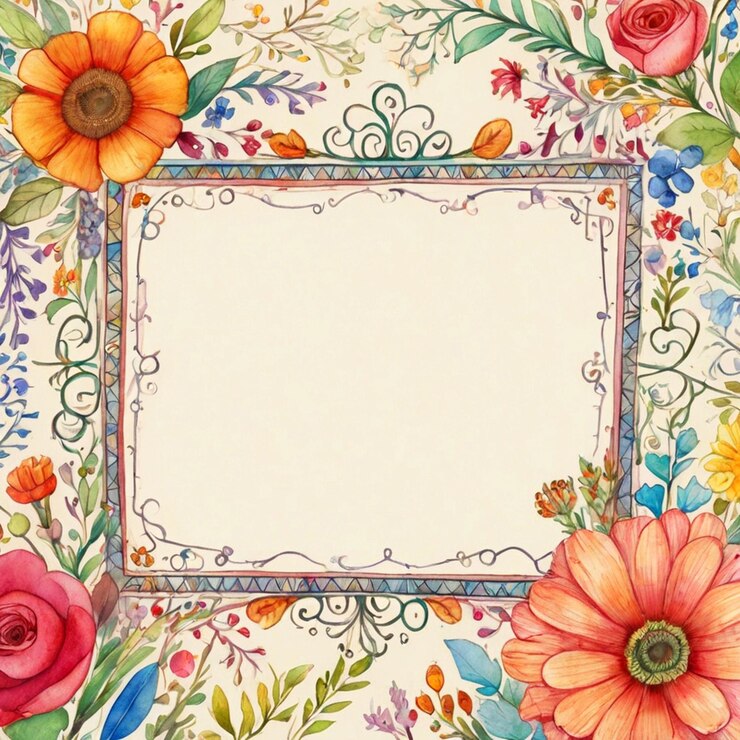 PSD una imagen enmarcada de flores y un marco con las letras f d
