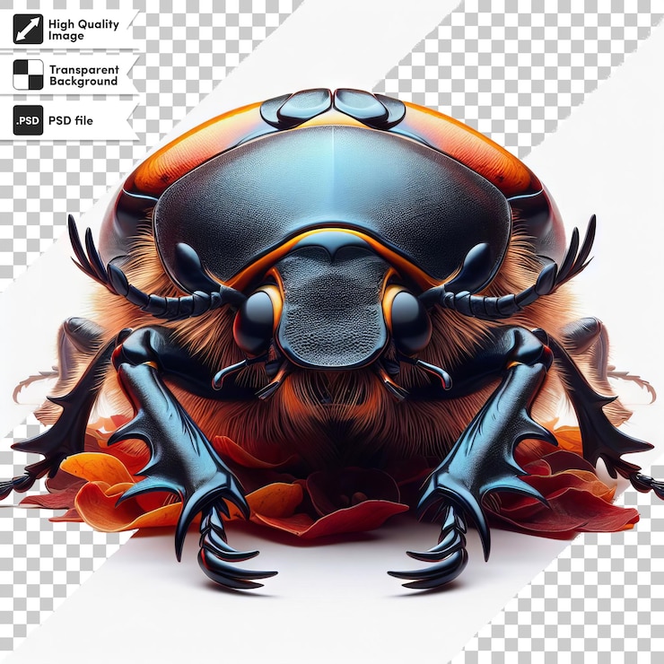 PSD una imagen de un escarabajo con una foto de un insecto en él